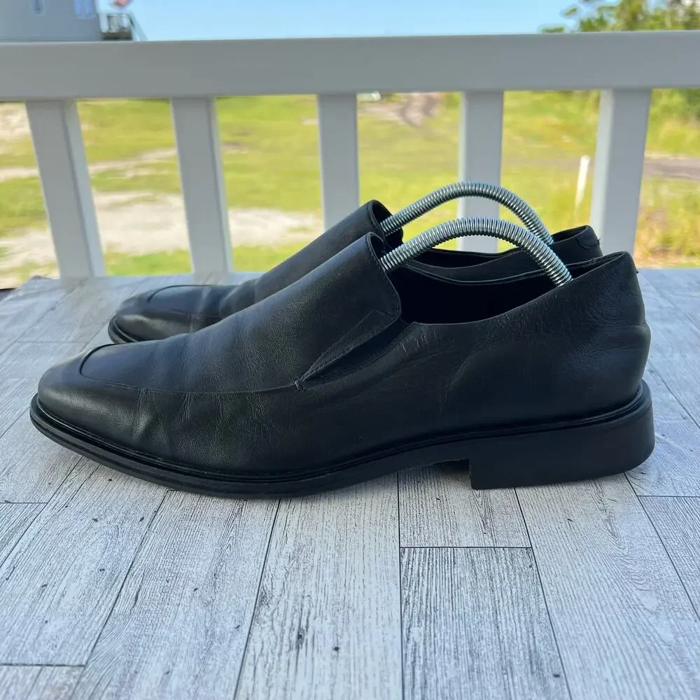 Cole Haan Black Leather Square Toe Loafer Slip On Men’s Size 11.5M C09422 FL11